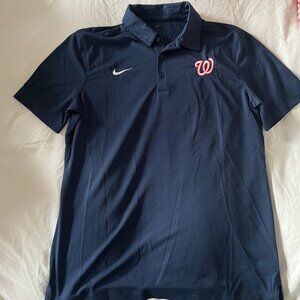 Washington Nationals Stitched Nike Dri-Fit Men's Polo (Medium)